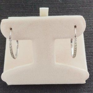 14K White Gold CZ Earrings